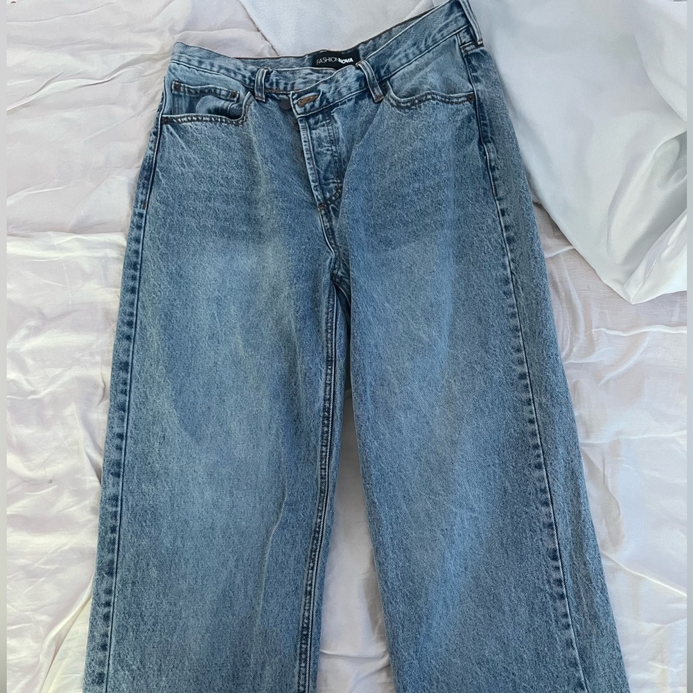 Fashion Nova Blue Straight Leg Jeans
